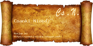 Csanki Niobé névjegykártya